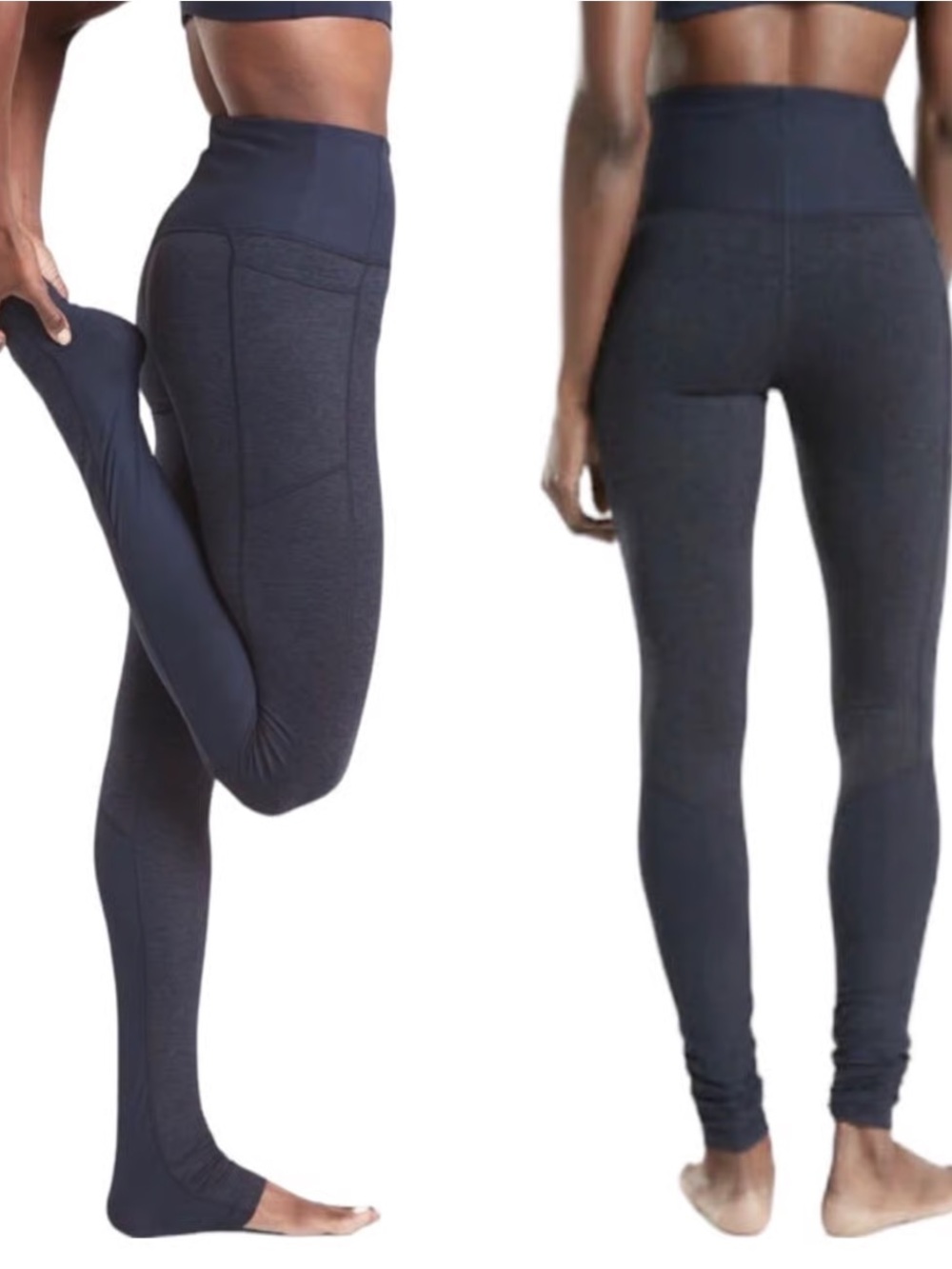 Athleta Exhale Heel Tight Dark Navy High-Waist Leggings with Side Pocket